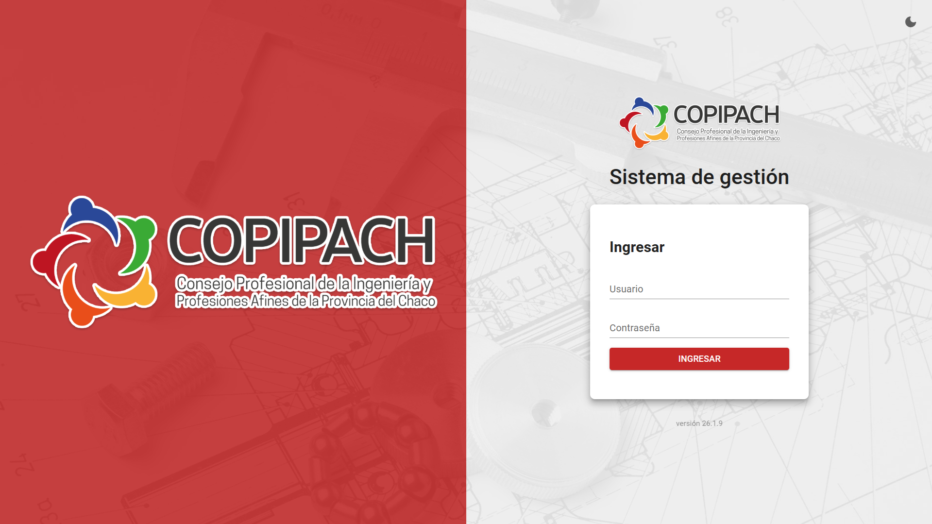 Pantalla de login