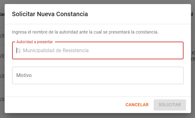 Modal nueva constancia