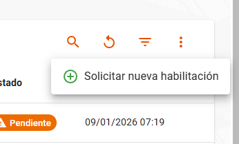 Solicitar nueva habilitación